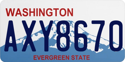 WA license plate AXY8670