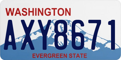 WA license plate AXY8671