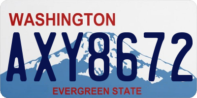 WA license plate AXY8672