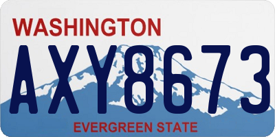 WA license plate AXY8673