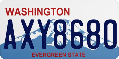 WA license plate AXY8680