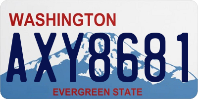WA license plate AXY8681
