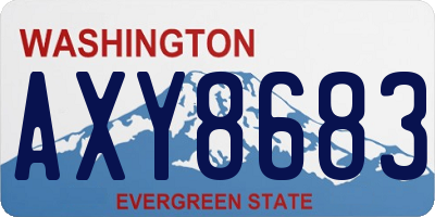 WA license plate AXY8683