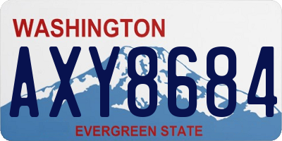 WA license plate AXY8684