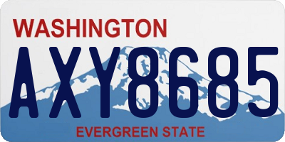 WA license plate AXY8685