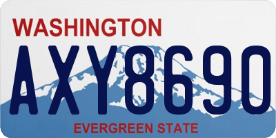 WA license plate AXY8690