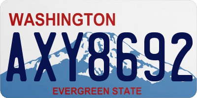 WA license plate AXY8692