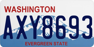 WA license plate AXY8693