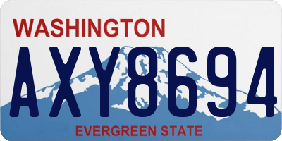 WA license plate AXY8694