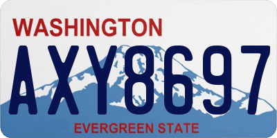 WA license plate AXY8697