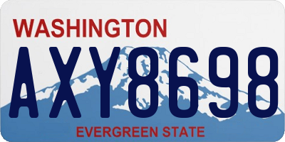 WA license plate AXY8698