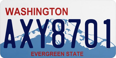 WA license plate AXY8701