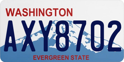 WA license plate AXY8702