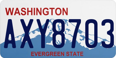 WA license plate AXY8703