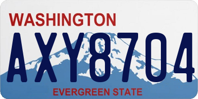 WA license plate AXY8704