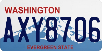 WA license plate AXY8706