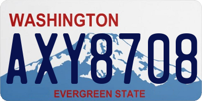 WA license plate AXY8708
