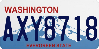 WA license plate AXY8718