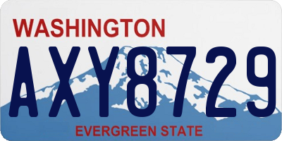 WA license plate AXY8729