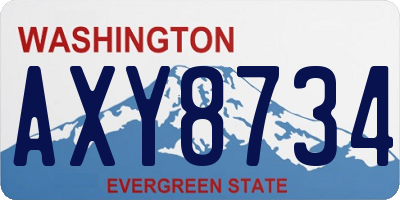 WA license plate AXY8734