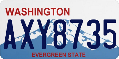 WA license plate AXY8735
