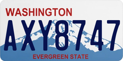 WA license plate AXY8747