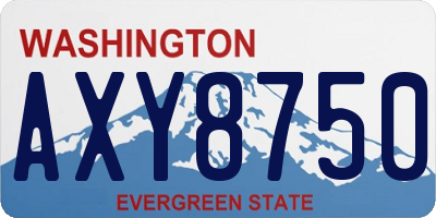 WA license plate AXY8750