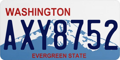 WA license plate AXY8752