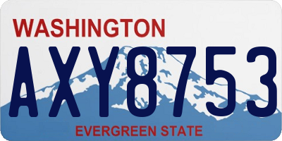 WA license plate AXY8753
