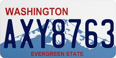 WA license plate AXY8763
