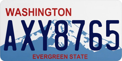 WA license plate AXY8765