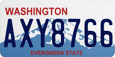 WA license plate AXY8766