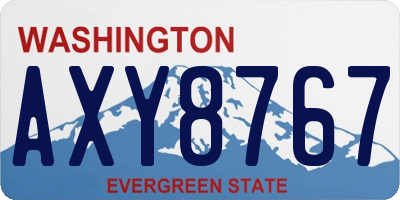 WA license plate AXY8767