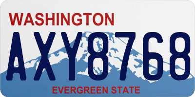 WA license plate AXY8768