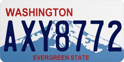 WA license plate AXY8772