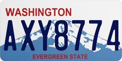 WA license plate AXY8774