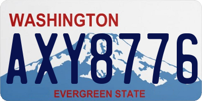 WA license plate AXY8776