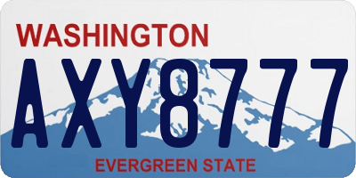 WA license plate AXY8777