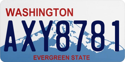 WA license plate AXY8781