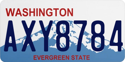 WA license plate AXY8784