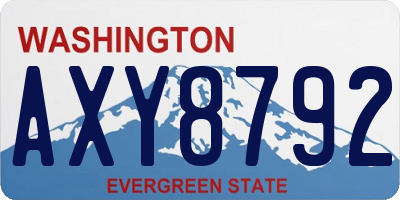 WA license plate AXY8792