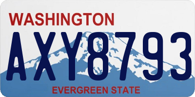 WA license plate AXY8793