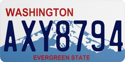 WA license plate AXY8794