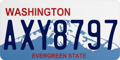 WA license plate AXY8797