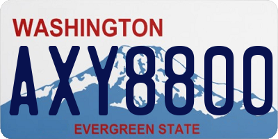 WA license plate AXY8800