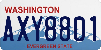 WA license plate AXY8801