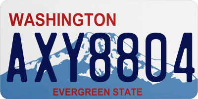 WA license plate AXY8804