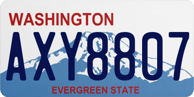 WA license plate AXY8807