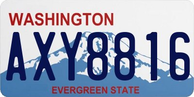 WA license plate AXY8816