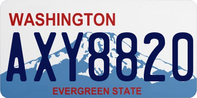 WA license plate AXY8820